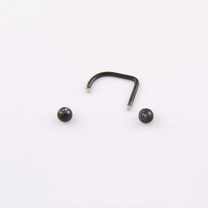 DATOA 16G Stainless Steel Lip Monroe Medusa Hoop Rings C-Shaped Piercing Ball Lippy Loop Labret Lip Rings Piercing Jewelry for Women Men - color: Silver&Black