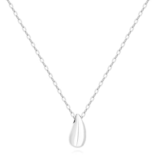 EVEYE S925 Sterling Silver Necklace For Women, Teardrop Pendant Necklaces, Pear Pendant Necklace Jewelry Minimalist style Gift - color: White Gold