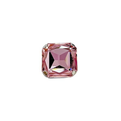 Square Large Rhinestone Exaggerated Statement Ring for Women Sparkling Thick Chunky Geometric Big Crystal Stone Finger Knuckle Band Rings Open Adjustable Wedding Brides Cocktail Prom Party Jewelry - color: Pink