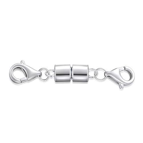 925 Sterling Silver Lobster Clasp for DIY Necklace Bracelet Jewelry Making, Double Spring Clasp with Closed Jump Rings, Necklace Extender Clasp Connector Bracelet Extension (Style 19) - style: Style 19