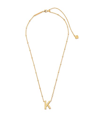 Kendra Scott Letters A-Z Pendant Necklace for Women, Fashion Jewelry, 14k Gold-Plated Brass - color: Letter K
