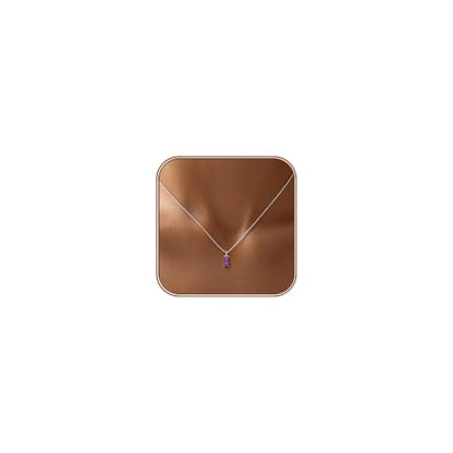 FUNEIA Diamond Necklaces for Women 14K Gold Plated Emerald Birthstone Necklace for Women Mothers Dainty Gold Necklace Blue Green Cubic Zirconia Pendant Necklace Birthday Gifts for Women Jewelry - color: 02. February(Amethyst)-Silver