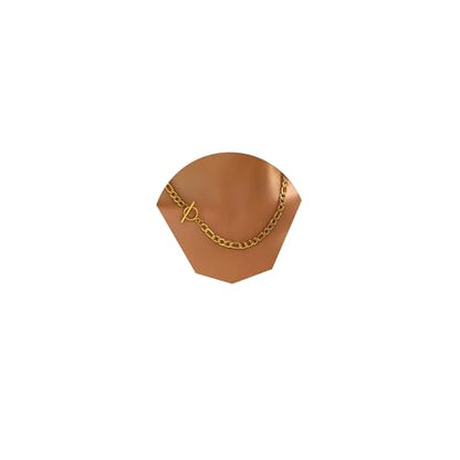 Chunky Gold Necklace for Women, 18K Gold Plated Paperclip, Figaro Link Chain Necklace, Toggle Clasp Necklaces, Trendy Non Tarnish Jewelry, Christmas Gifts - style: Figaro Toggle 17.7''-Gold