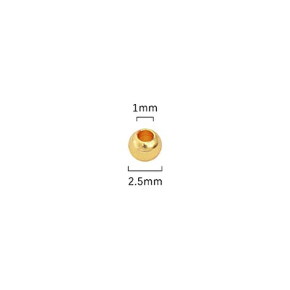 14K Gold Plated Round Spacer Beads 2.5mm 500pcs for Jewelry Making Findings Non Tarnish - color: 14K Gold, size: 2.5mm