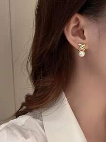Retro Pearl Stud Drop Earrings Elegant Faux Pearl Stud Earrings For Women Exquisite Wedding Engagement Jewelry Gifts - style: Style 4
