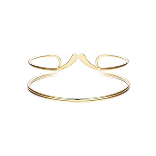 Harry and Henry Arm Cuff Gold Upper Arm Jewelry for Women Adjustable Open Cuff Bangle Bracelets Armband Jewelry Summer Outfits for Women 2026 - color: A:Gold open arm cuff bracelet