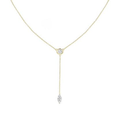 Gold Necklace for Women, Dainty Long Necklace 14k Gold Plated Lariat Long Necklaces for Women Trendy Simple Statement Drop Necklace Fashion Body Chain Prom Jewelry Gold Accessories - color: 6-Gold
