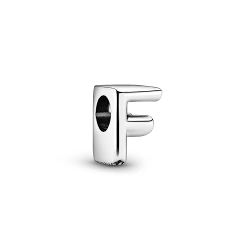 Pandora Alphabet Charm - Compatible Moments - Gift for Her - Made with Sterling Silver - with Gift Box - style: Letter F
