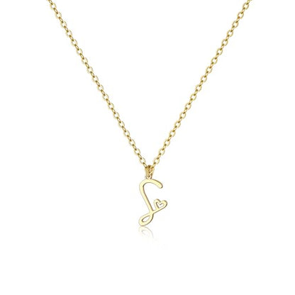 Tewiky Initial Necklace for Women-14k Gold Plated Dainty Letter Necklaces | Trendy Cute Custom Personalized Monogram Necklaces - color: gold, style: S