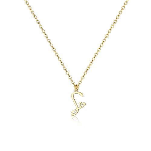 Tewiky Initial Necklace for Women-14k Gold Plated Dainty Letter Necklaces | Trendy Cute Custom Personalized Monogram Necklaces - color: gold, style: G