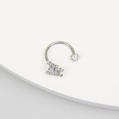 Surgical Steel Lip Ring Bat Shape Perfect Lip Jewelry for Piercing Lip Rings Studs Cute Cartilage Body Jewelry Piercing for Women 10mm Lip Piercing Jewelry for Women