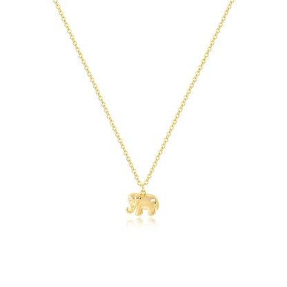 HANLI 14K Gold Plated Necklaces for Women - Dainty Butterfly, Star of David, Moon and Star, Sun, Lotus, Infinity, Hummingbird, Bee,Boots,Chill,Sunflower Pendant Designs - Elegant Jewelry for Women - color: Elephant-necklace