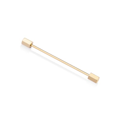 wynameleri Mens Shirt Collar Bars Pins Clips Clasps Silver Tone and Gold Tone Set 3 PCS Business Gift 60mm - color: Gold