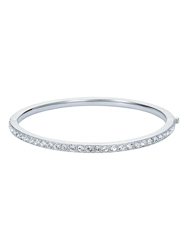Ted Baker London Claudia Narrow Crystal Hinged Bangle Bracelet for Women - color: Silver/Crystal