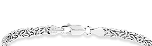 Miabella Italian 925 Sterling Silver 4mm Byzantine Anklet for Women | Ankle Bracelet, 18K Gold Plated Option, Fine Jewelry, Made in Italy - color: sterling silver, size: Length 10 Inches (Medium)