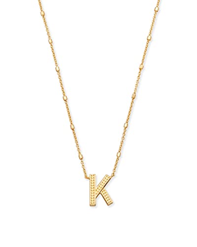 Kendra Scott Letters A-Z Pendant Necklace for Women, Fashion Jewelry, 14k Gold-Plated Brass - color: Letter K