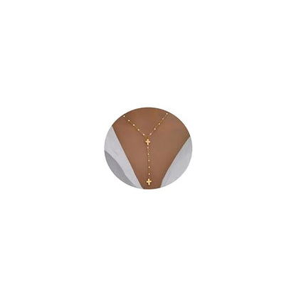 18K Gold Plated Minimalist Drop Y-Shaped Necklace for Women | Simple Lariat Necklace, Minimalist Everyday Jewelry,Y-Shaped Necklace - style: White Beads-Gold