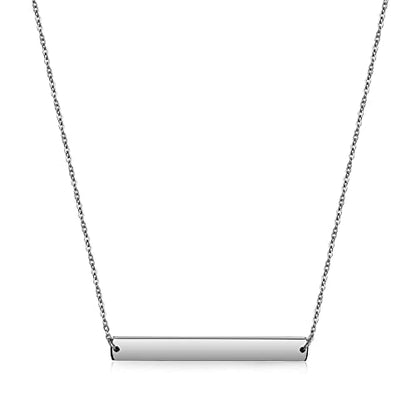 Multi Gold Bar Necklace for Women Vertical/Horizontal Bar Pendant Necklaces with Adjustable Chain Necklace Adult Jewelry - color: Silver