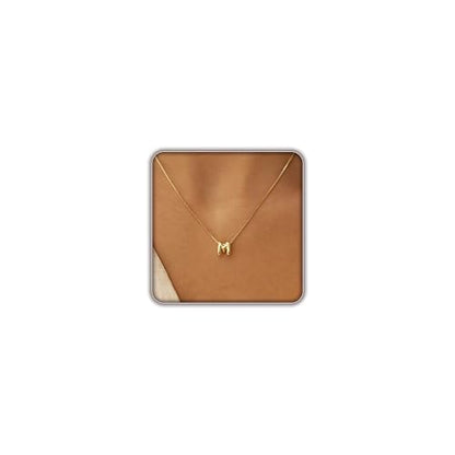 14K Gold Plated Bubble Letter Necklace, Tarnish Free and Waterproof Dainty Initial Necklace for Women, Trendy Personalized Gold Jewelry Gift for Her - color: Gold, style: M