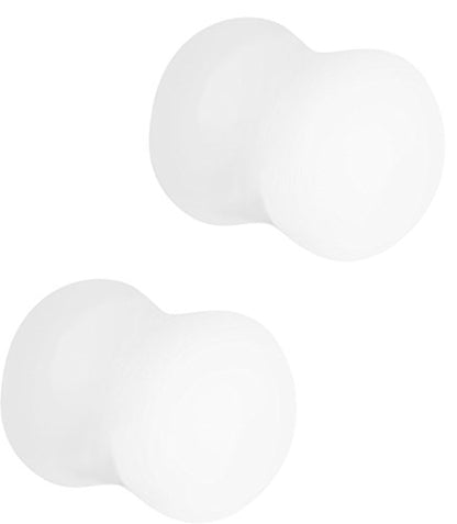 Forbidden Body Jewelry 8mm - 14mm Acrylic Ear Gauges, Solid Double Flared Saddle Plug Earrings Sold in Pairs - style: 10mm (00G) White