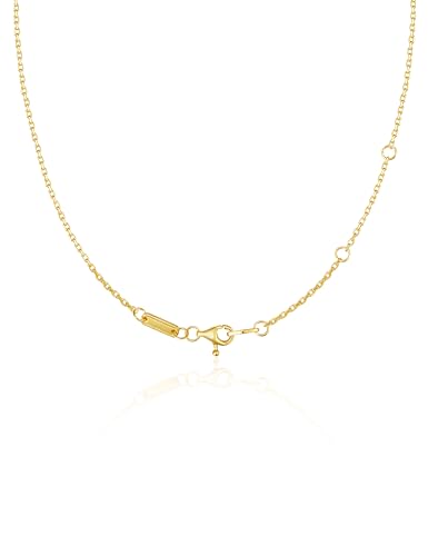 S925 Sterling Silver Chain Necklace for Women, 18 inch Adjustable, Classic, Fashionable, Versatile, Unique Safety Buckle Design, Silver Necklace Gift - color: Yellow Gold