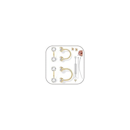 ORAZIO Half Huggie Earrings Jacket Pack for Women Backless Hoop Earring 18G | Hypoallergenic Surgical Steel Arc Hoop Backless No Back Stacks Set Small CZ Screwback Studs Jewelry Gift for Women Men Trendy - color: Gold Plated-Style1 CZ