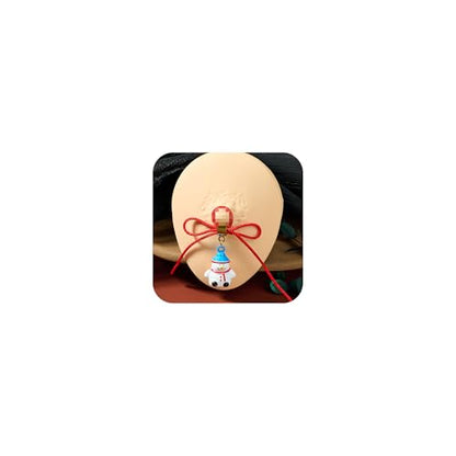 DJCIW 2Pcs Non-Piercing Nipple Jewelry, Adjustable Christmas Fake Nipple Rings with Bow Drawstring, Featuring Bell, Snowman, and Heart Pendant Charms, Adjustable and Comfortable for Women Men - color: style 3