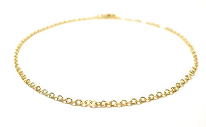 10 Inch Minimalist Anklet Plated Gold Fine Link Stainless Steel Chain Stylish Cable Style Ankle Bracelet Gift Boxed
