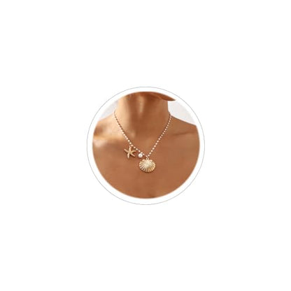 Big Star Necklace Chunky Necklace for Women Boho Thick Chain Statement Necklace Trendy Large Star Pendant Necklace Bold Vintage Chunky Jewelry - style: 9 - G