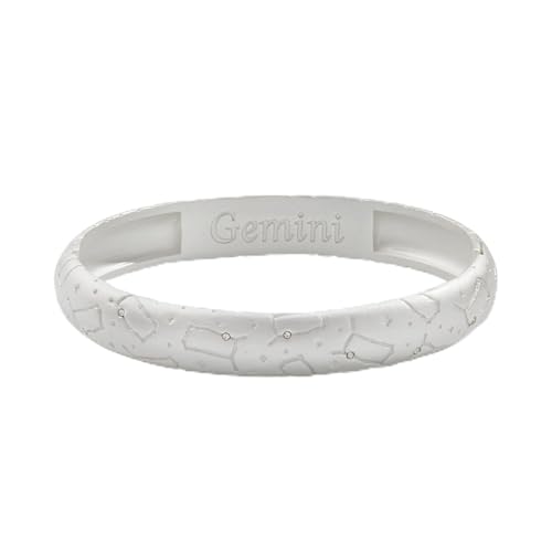 Alex and Ani Gemini Zodiac Hinge Bangle - color: Silver