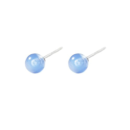 4mm Round Crystal Ball Stud Cartilage Earrings for Women 925 Sterling Silver Tiny Cute Artificial Birthstone 18g Tragus Post Hypoallergenic Piercing Ear Jewelry - color: Blue