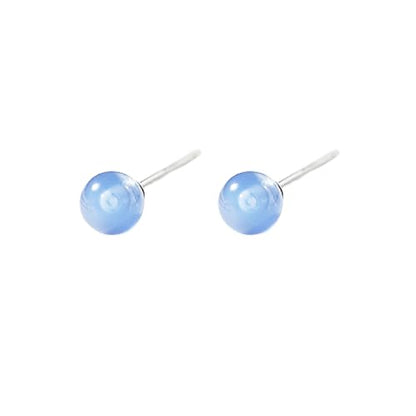 4mm Round Crystal Ball Stud Cartilage Earrings for Women 925 Sterling Silver Tiny Cute Artificial Birthstone 18g Tragus Post Hypoallergenic Piercing Ear Jewelry - color: Blue