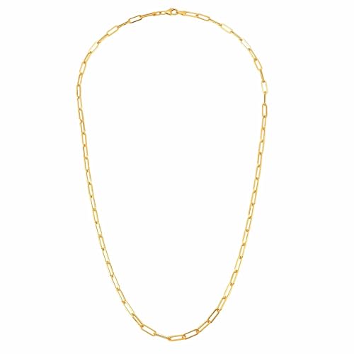 Jewelry Affairs 14k Yellow Gold Paperclip Chain Necklace, 3mm - size: 7