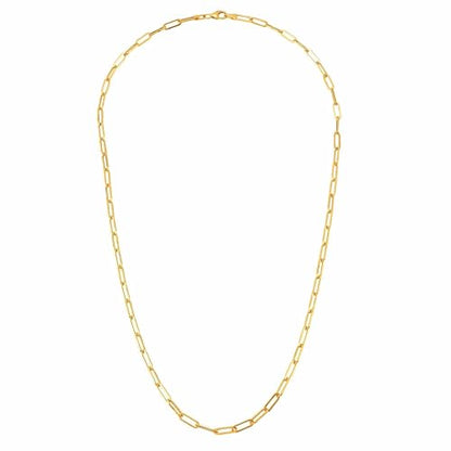 Jewelry Affairs 14k Yellow Gold Paperclip Chain Necklace, 3mm - size: 7