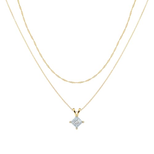 Layered Necklaces for Women - 14K Dainty Gold Plated Layering Chokers Necklaces Set Multilayer Delicate Necklace Trendy Adjustable Long Layered Necklaces for Women - style: 43 Rhombus Neckalce