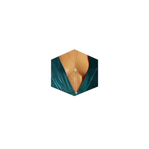 Gold Plated Body Chain for Women, Layered Bikini Waist Chain | Sexy Rhinestone Body Jewelry, Chest Belly Chain, Adjustable Fit, Crossover Design, Summer Beach Parties and Vacations - color: Gold11