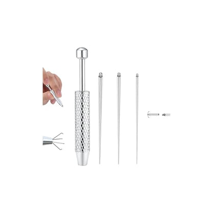 Piercing Ball Grabber Tool, 14-20G Taper for Changing Jewelry | Surgical Steel Flat Back Earrings Threader Tool Insertion Pin, Body Piercing Kit for Ear Rook Conch Nose Lip Jewelry Removal - style: External Thread(14G 16G 18G) +Ball Grabber Tool