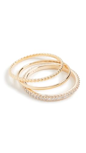 SHASHI Women's Aura Ring Set - color: Yellow Gold