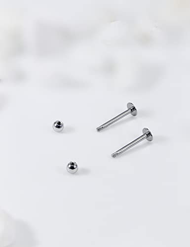 20G 18G 16G 14G 12G Lip Labret Monroe Medusa Nose Rings Stud 316L Surgical Steel Tragus Helix Cartilage Earring Tongue Cheek Piercing Jewelry Bars 6mm 8mm 10mm 12mm 14mm 16mm 19mm 18PCS - color: Silver, size: 16G - 12mm