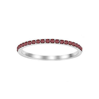 Birthstone Rings For Women, Silver Stackable Cubic Zirconia Stainless Steel Birth Stone Ring To My Daughter/Mom Birthday Unique Gifts Jewelry - color: 01-Silver-January