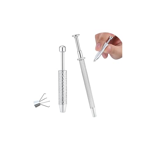 Piercing Ball Grabber Tool, 14-20G Taper for Changing Jewelry | Surgical Steel Flat Back Earrings Threader Tool Insertion Pin, Body Piercing Kit for Ear Rook Conch Nose Lip Jewelry Removal - style: Ball Grabber Tool - 2pcs