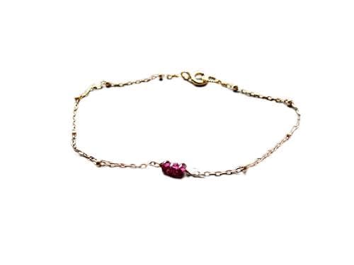 AAA++ Rare Quality GARNET bracelet on a delicate gold filled satellite chain 3mm Code- WAR11366
