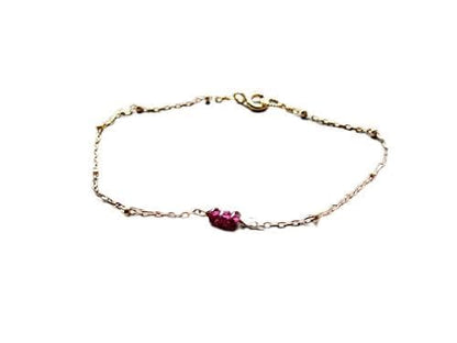 AAA++ Rare Quality GARNET bracelet on a delicate gold filled satellite chain 3mm Code- WAR11366