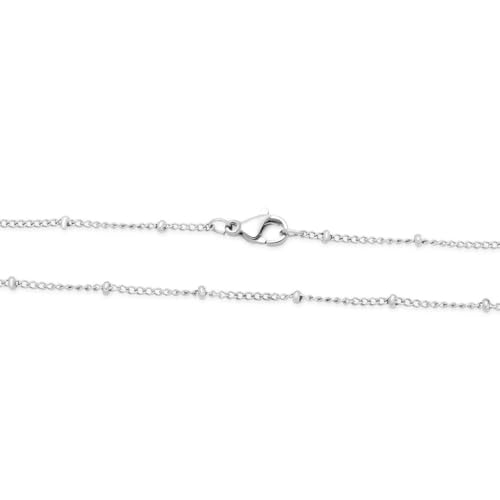 Adabele 304 Surgical Stainless Steel Satellite Bead Station Chain Necklace Cable/Curb 18 20 22 Inch Non Tarnish Waterproof Women Jewelry - size: 20 Inch - 2pcs, style: 1.4mm curb chain