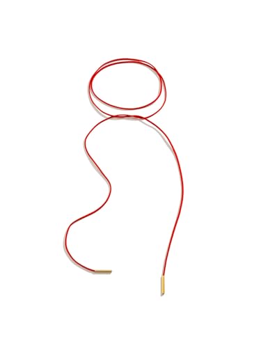 Bravace Bow Chocker Necklace for Women with Adjustable Layered Velvet Lace Collar Sexy Long Wrap Rope Gothic Choker for Party Cosplay or Daily Wear Jewelry Gift - color: Red