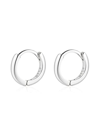 Mini Tiny Huggie Hoop Earrings Top Upper Ear Cartilage Forward Helix Cuff Plain Simple 925 Sterling Silver Gold 9mm 8mm 7mm 6mm 5mm Hoop Earrings - color: Silver-7mm