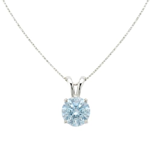 Mariell Cubic Zirconia Crystal Pendant Necklace for Women, 2 Carat 8mm CZ, for Brides, Wedding, Mother's Day Jewelry Gift - color: Silver