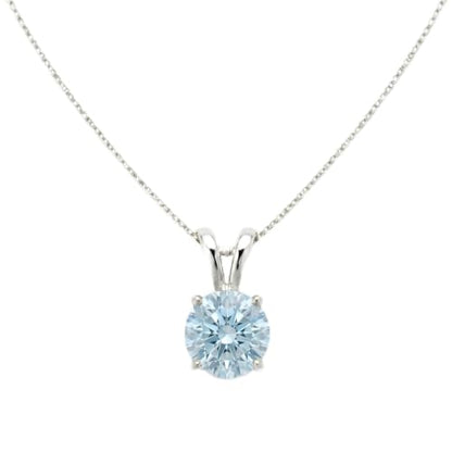 Mariell Cubic Zirconia Crystal Pendant Necklace for Women, 2 Carat 8mm CZ, for Brides, Wedding, Mother's Day Jewelry Gift - color: Silver