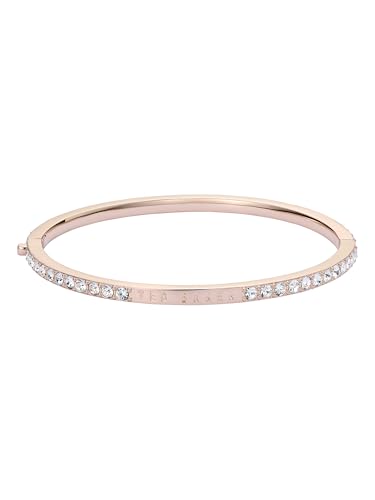 Ted Baker London Claudia Narrow Crystal Hinged Bangle Bracelet for Women - color: Rose Gold/Crystal