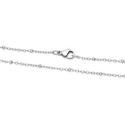 Adabele 304 Surgical Stainless Steel Satellite Bead Station Chain Necklace Cable/Curb 18 20 22 Inch Non Tarnish Waterproof Women Jewelry - size: 20 Inch - 10pcs, style: 1.7mm cable chain